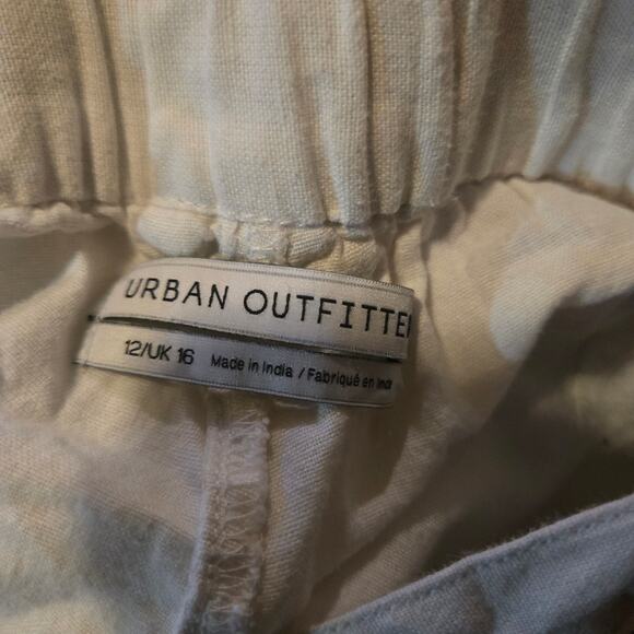 White Linen Cargo Pants Cropped Utility – Size 12 - Picture 3 of 13